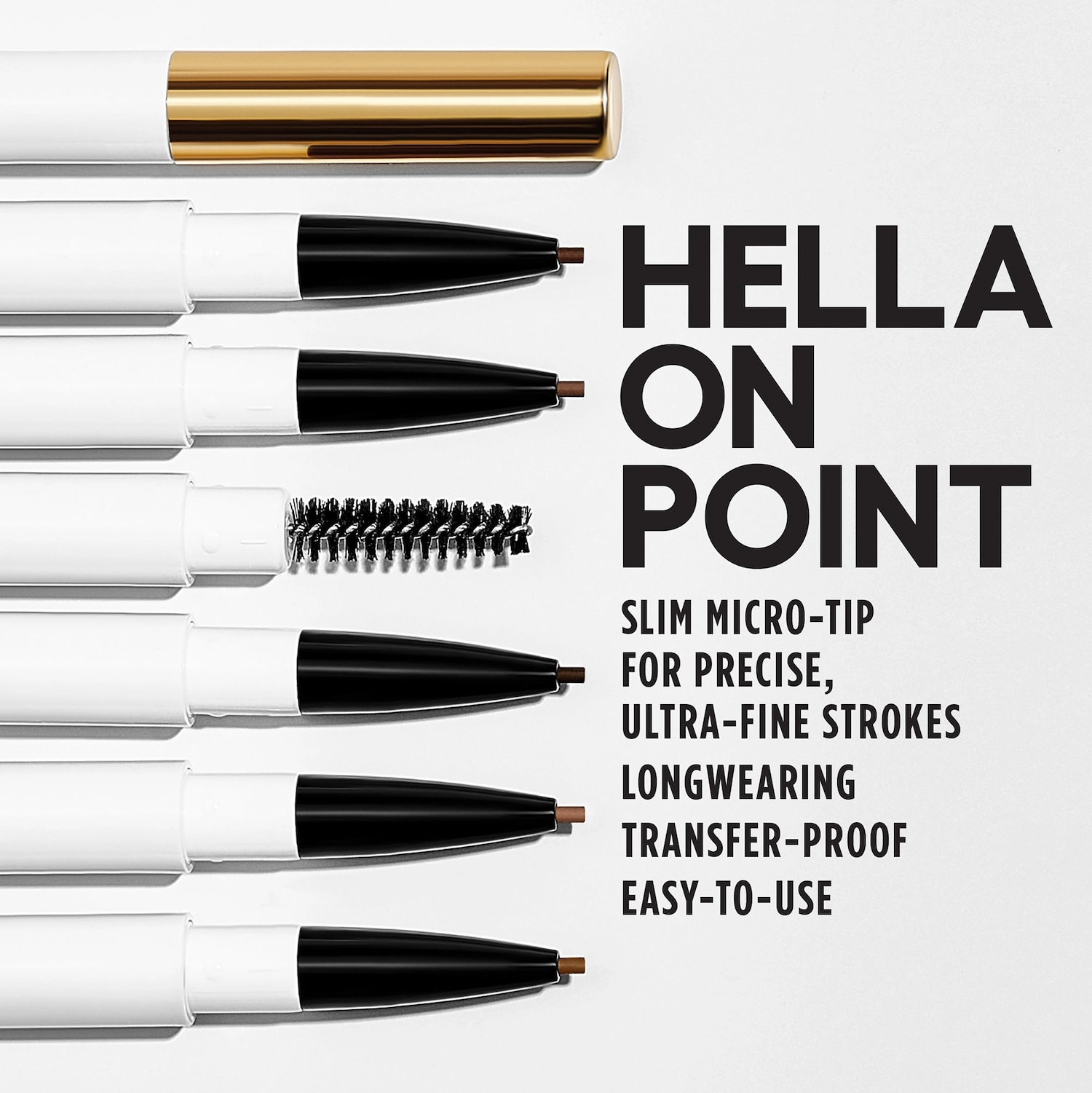 GXVE BY GWEN STEFANI Hella On Point Clean Ultra-Fine Brow Pencil Color: 6 - Neutral Black Brown Vegan - Image 9
