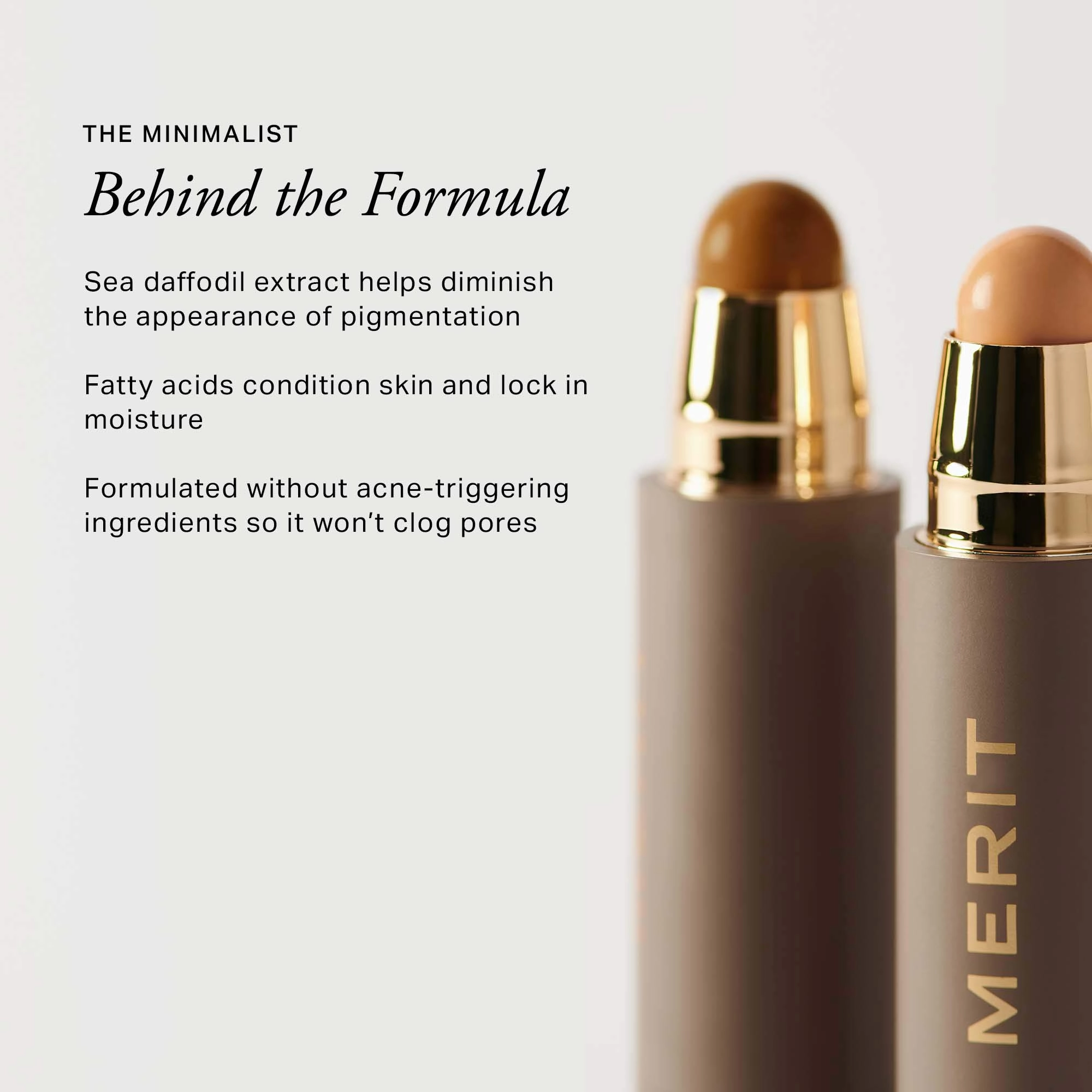 MERIT The Minimalist Perfecting Complexion Foundation and Concealer Stick - Silk (Fair with Neutral Undertones) - Image 4