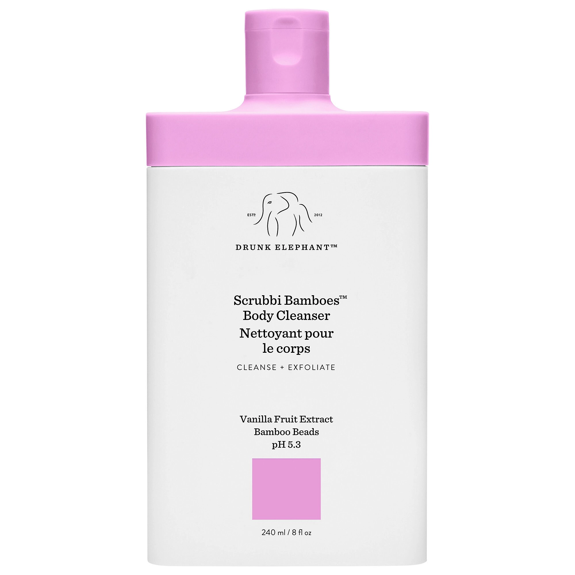 Drunk Elephant Scrubbi Bamboes™ Body Cleanser 8 oz / 240 mL Vegan Vanilla