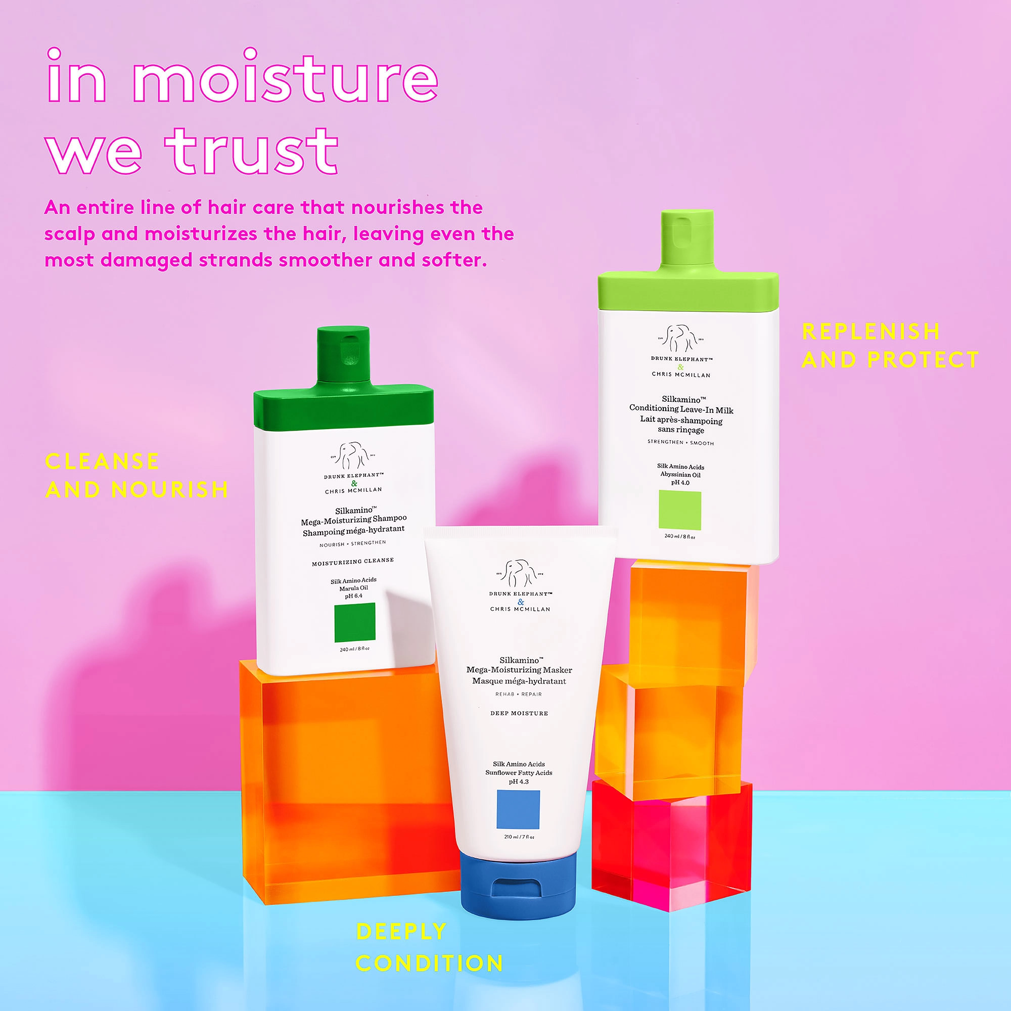 Drunk Elephant Silkamino™ Mega-Moisturizing Shampoo 8.4 oz / 240 mL Color Care Clean - Image 5