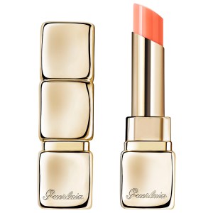 GUERLAIN KissKiss Bee Glow Lipstick Balm Color: 319 PEACH GLOW - Fresh Coral Stick Formula Hyaluronic Acid Satin Finish Hydrating Medium Coverage