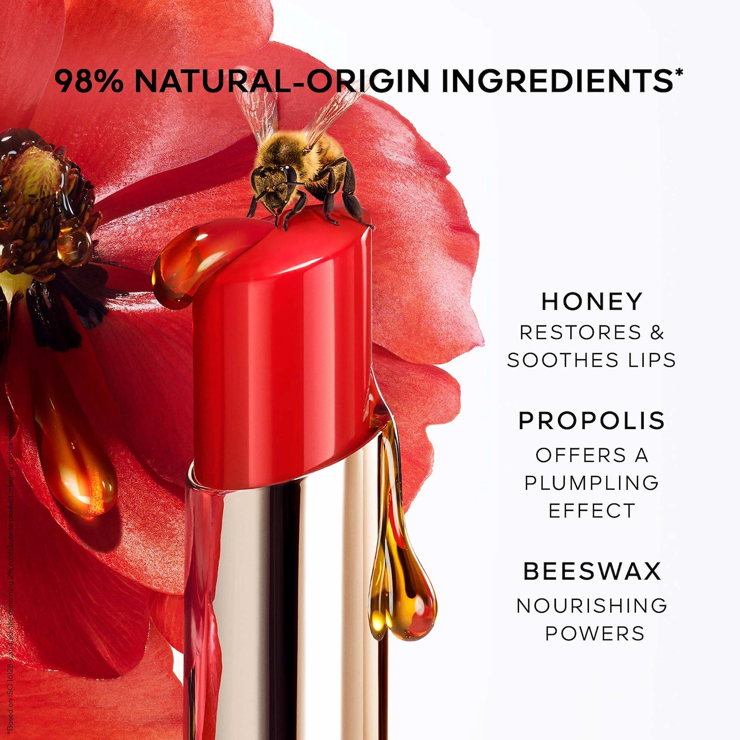 GUERLAIN KissKiss Bee Glow Lipstick Balm 775 POPPY GLOW - Poppy Red Stick Formula Hyaluronic Acid Satin Finish - Image 6