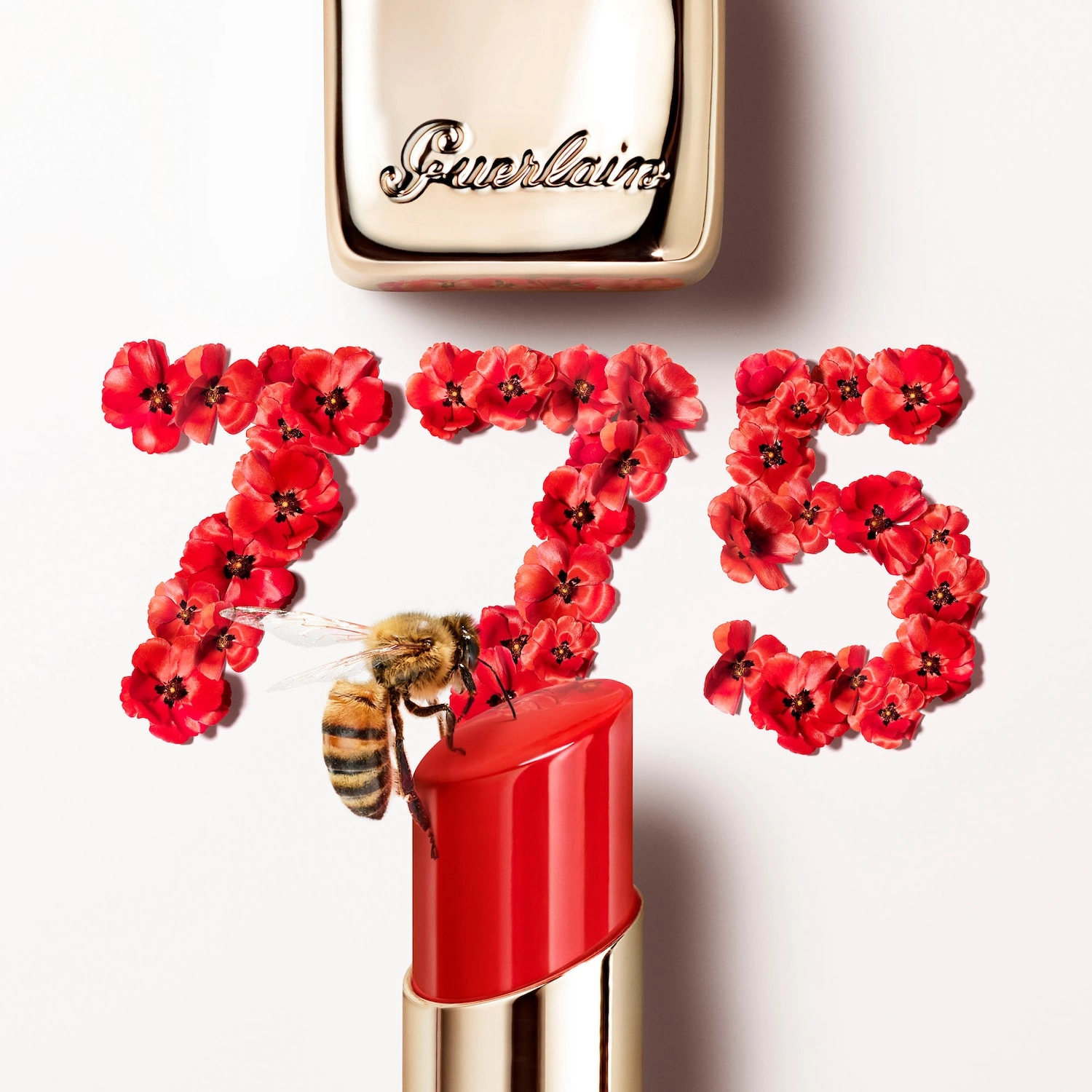 GUERLAIN KissKiss Bee Glow Lipstick Balm 775 POPPY GLOW - Poppy Red Stick Formula Hyaluronic Acid Satin Finish - Image 9