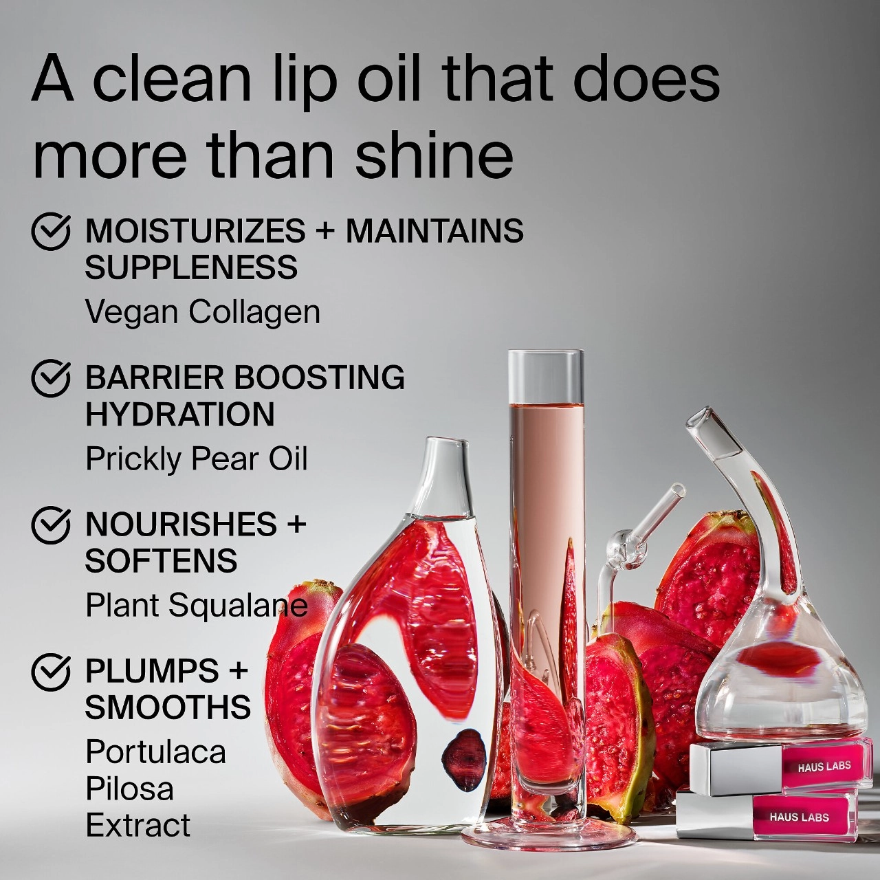 HAUS LABS BY LADY GAGA PhD Hybrid Lip Oil - Vegan High Shine Finish Hydrating Clean - Image 5