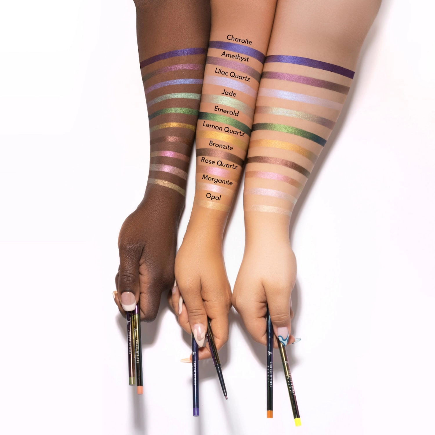 Danessa Myricks Beauty Infinite Chrome Waterproof Micropencil Eyeliner in Morganite - Seashell Pink + Cream Beige - Image 2