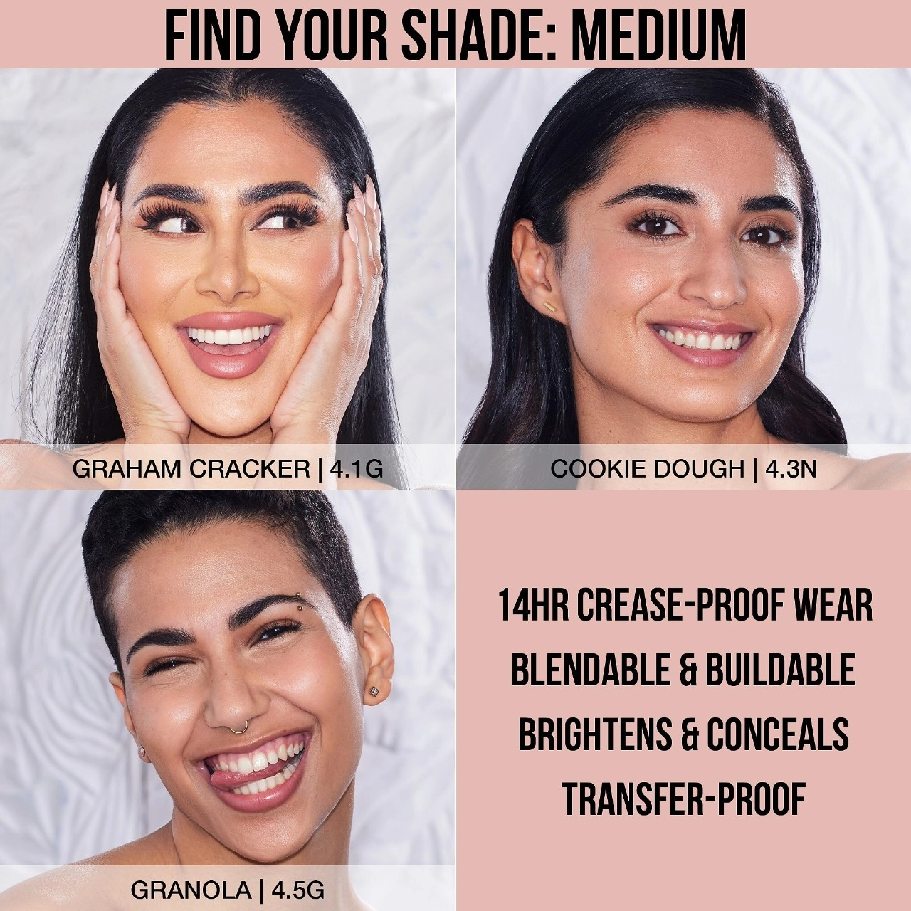 HUDA BEAUTY #FauxFilter Luminous Matte Concealer - Cookie Dough 4.3 - Image 3