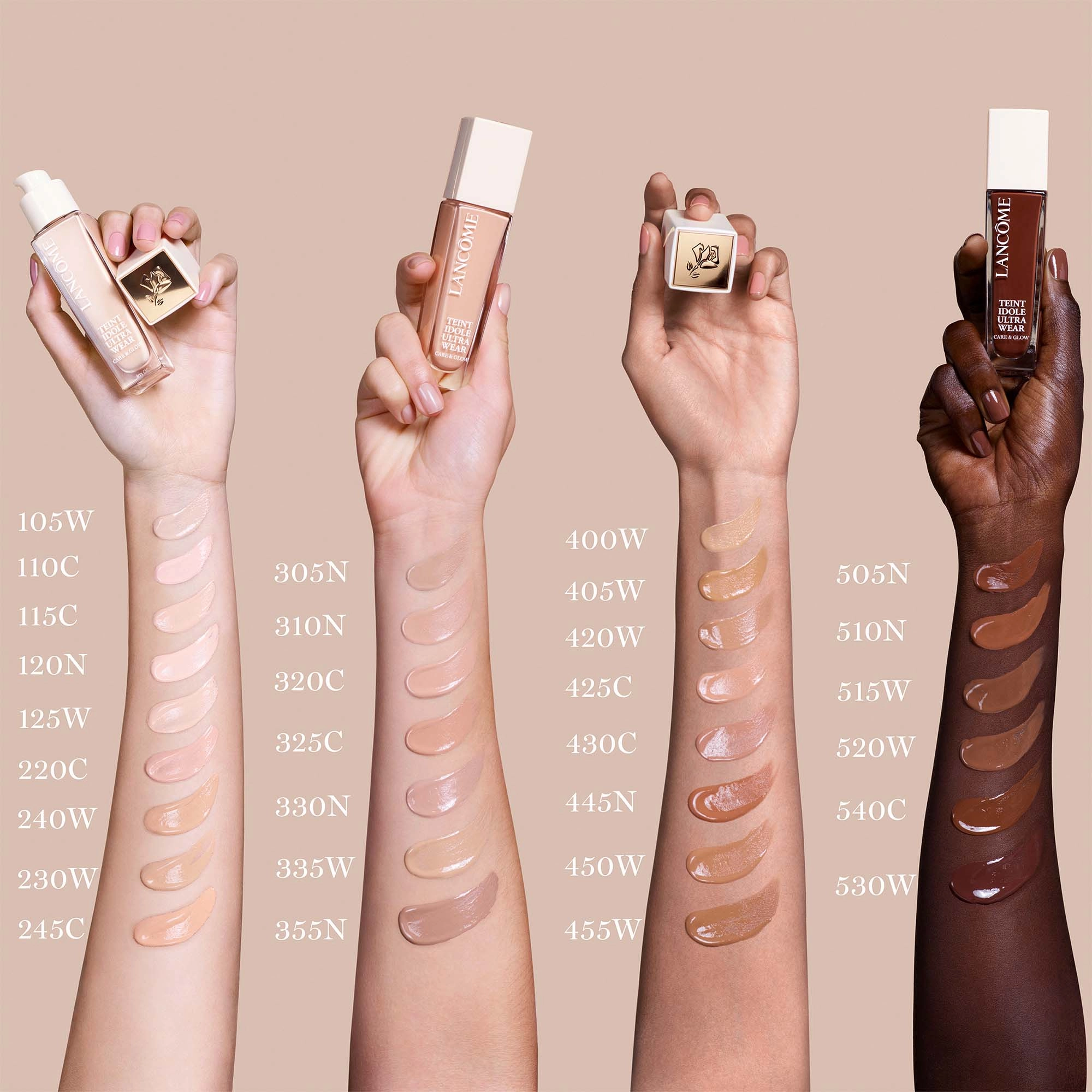 Lancôme Teint Idole Ultra Wear Care & Glow Foundation with Hyaluronic Acid 405W - Medium with Warm Golden Undertones - Image 4