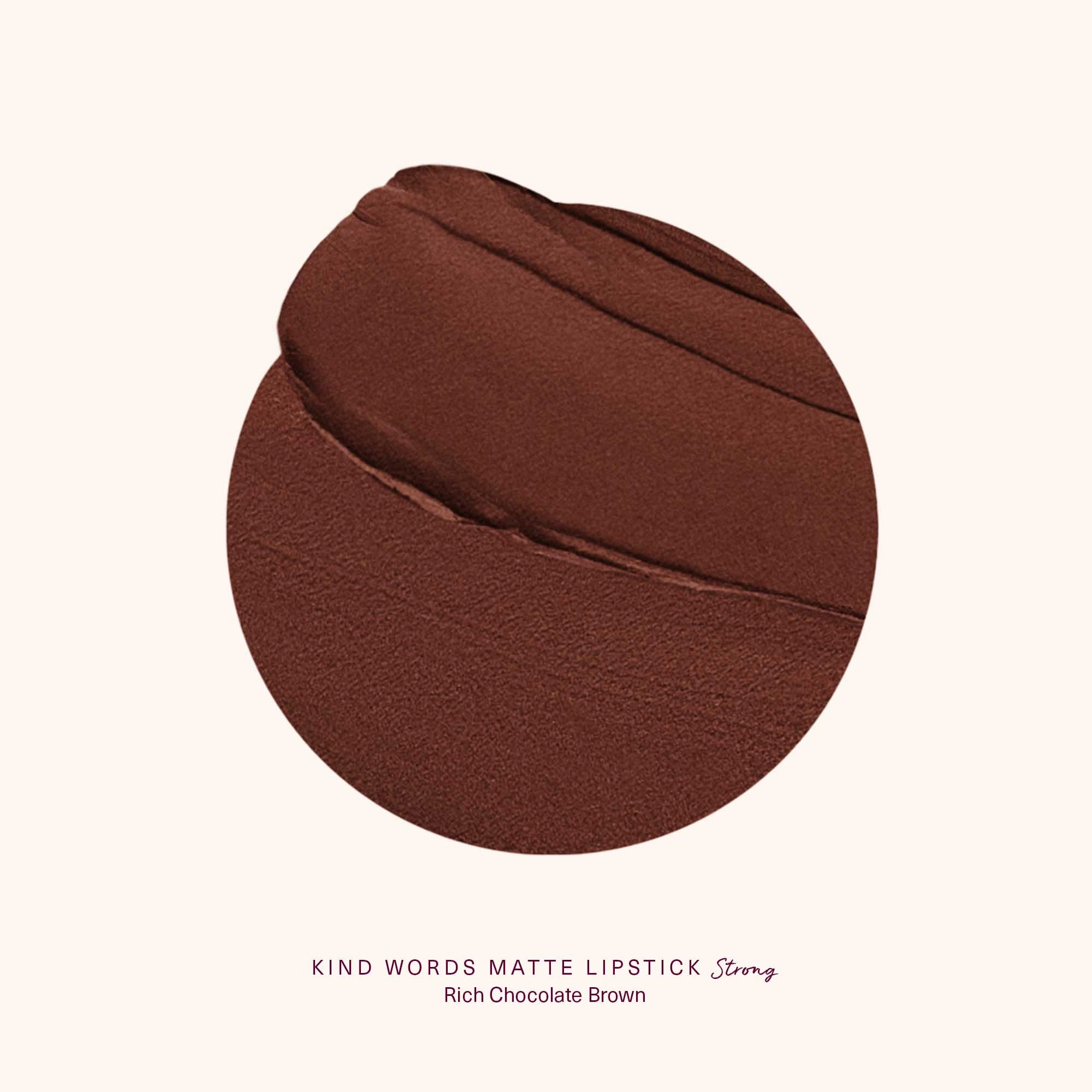 Rare Beauty by Selena Gomez Kind Words Matte Lipstick Color: Strong - Rich Chocolate Vegan - Image 3