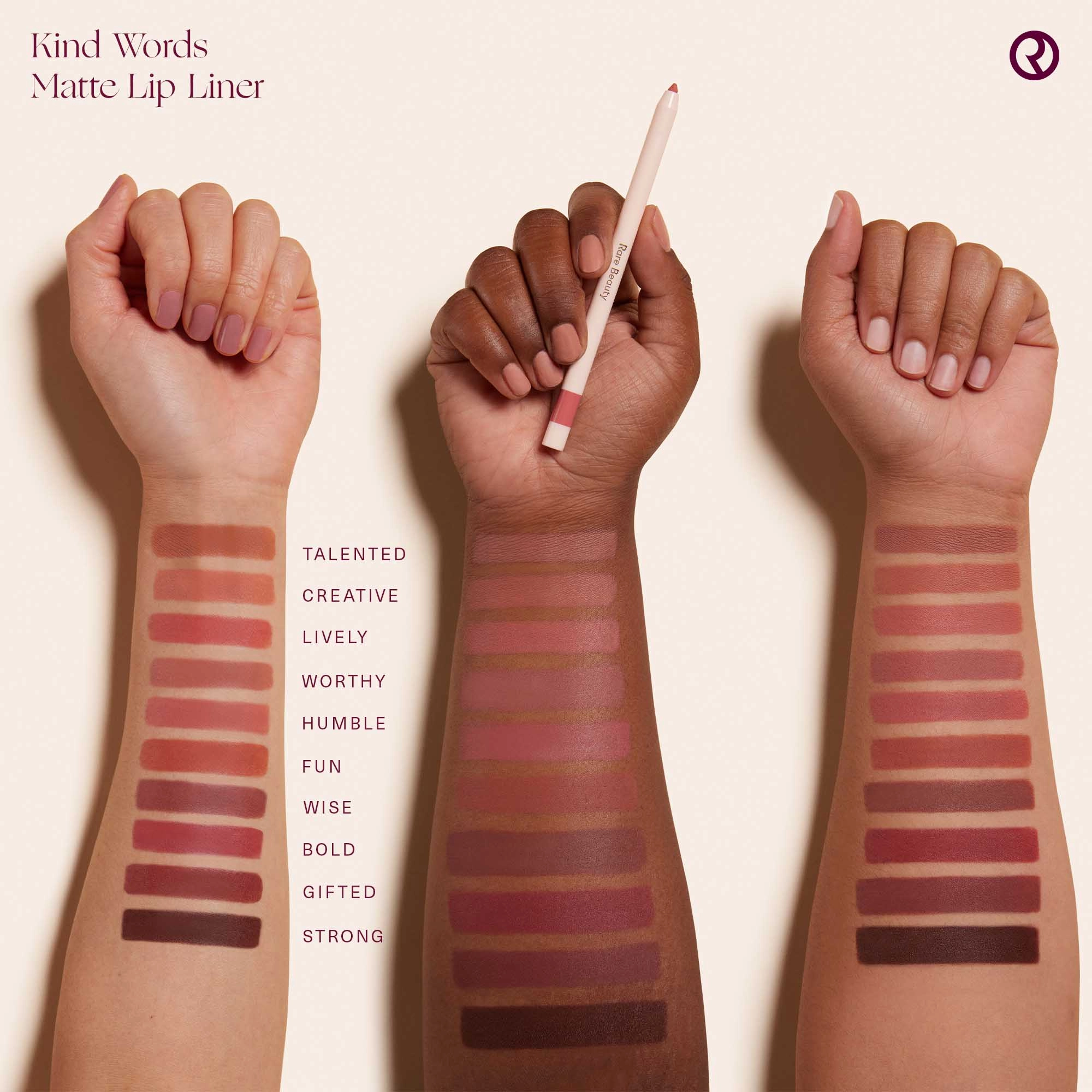 Rare Beauty by Selena Gomez Kind Words Lip Liner Color: Worthy - Muted Mauve - Image 4