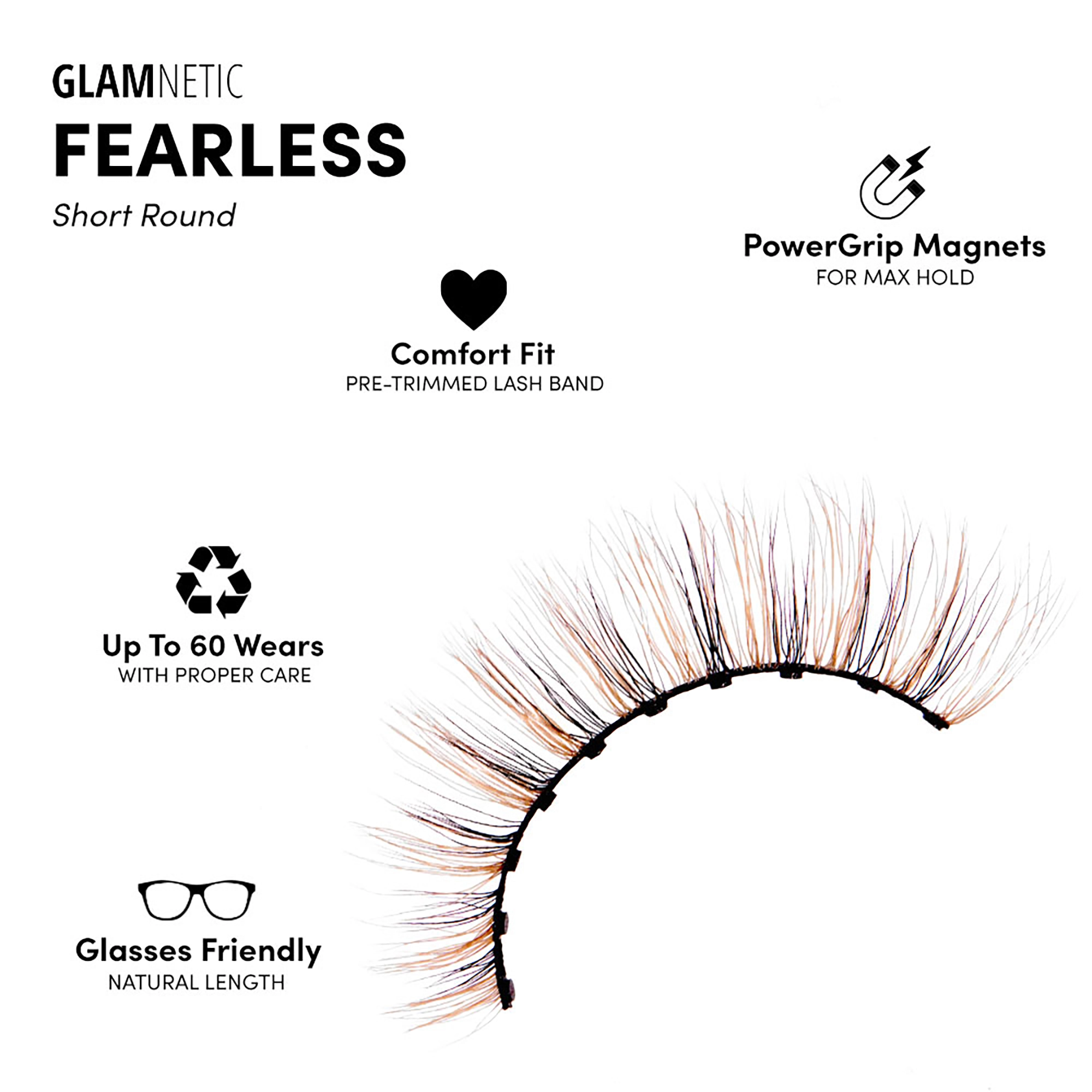 Glamnetic Magnetic False Lashes - Brown Color: Fearless - Image 4