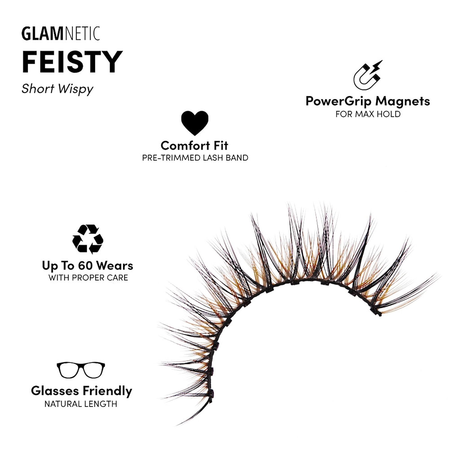 Glamnetic Magnetic False Lashes - Brown Color: Fiesty - Image 4