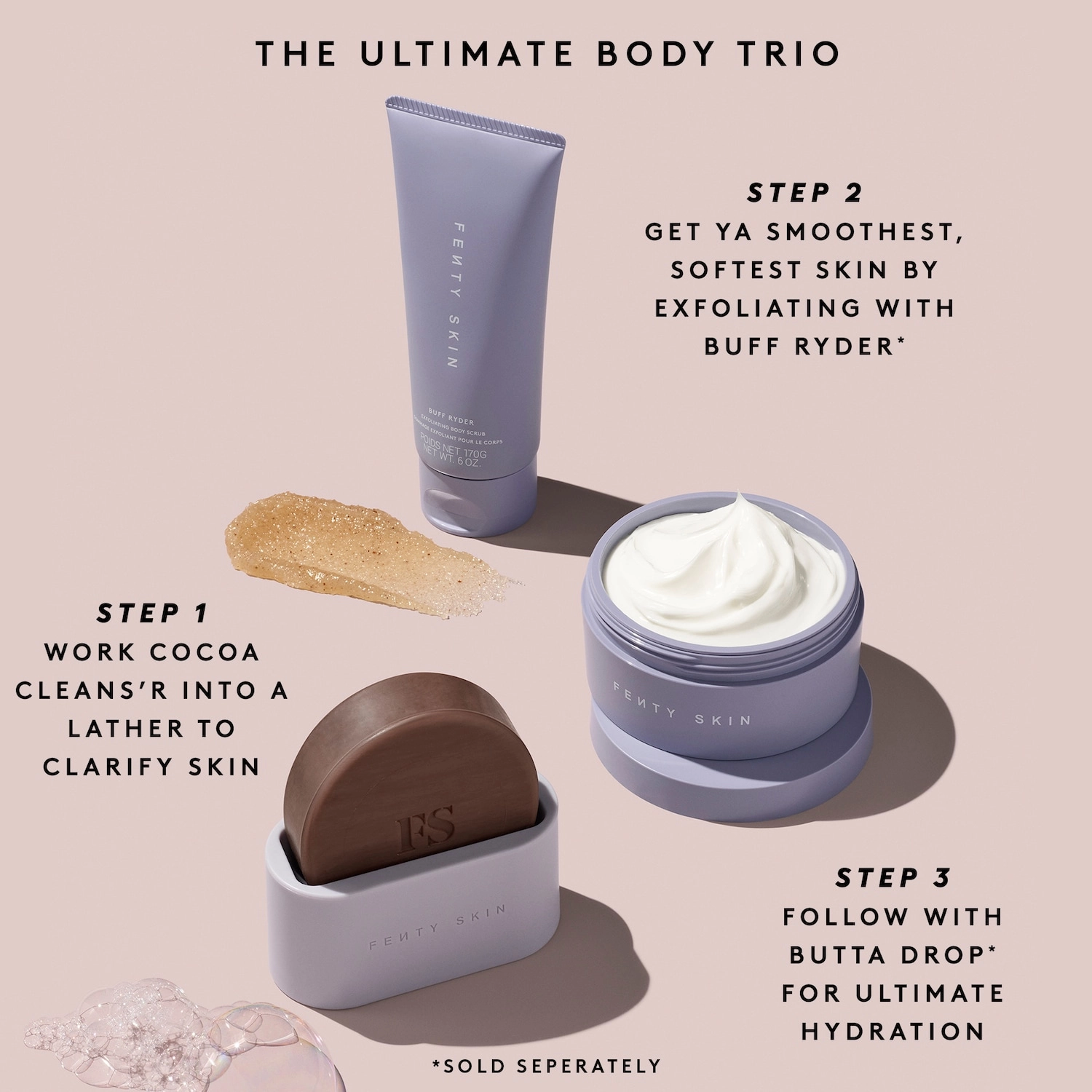 Fenty Skin Cocoa Cleans'r Soothing All-Over Cleansing Bar 5 oz / 141.7g Vegan - Image 7