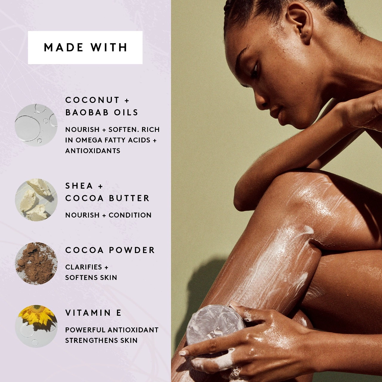 Fenty Skin Cocoa Cleans'r Soothing All-Over Cleansing Bar 5 oz / 141.7g Vegan - Image 4