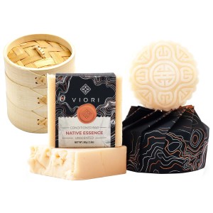 Viori Hair Shampoo & Conditioner Bar Set with Bamboo Holder Set Type: Native Essence