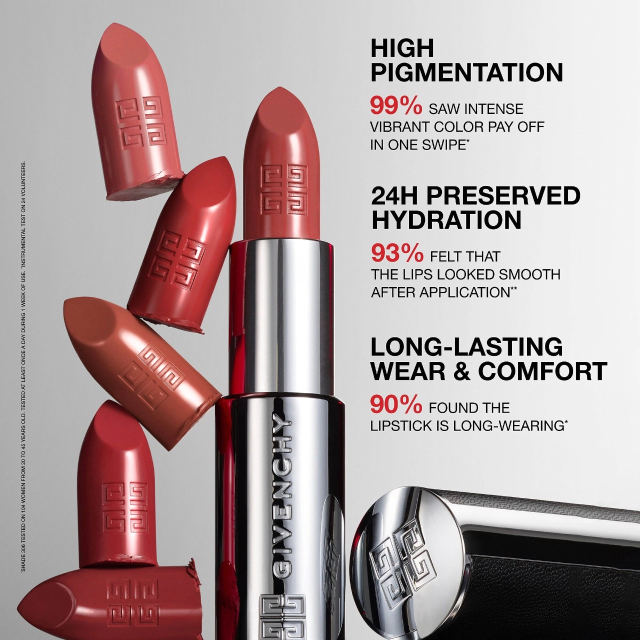 Givenchy Rouge Interdit Intense Silk Satin Matte Lipstick Color: N117 Rouge Erable - Neutral Brown Red Cream Formula Hyaluronic Acid - Image 6