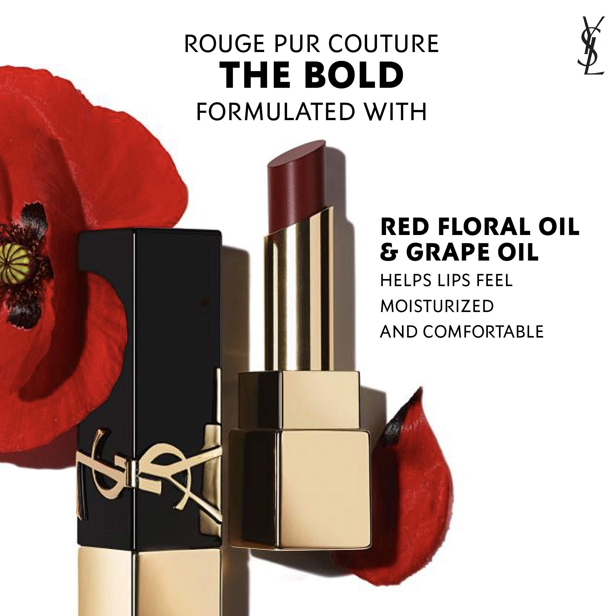 Yves Saint Laurent The Bold High Pigment Lipstick Color: 1971 Rouge Provocation - Classic Red - Image 6