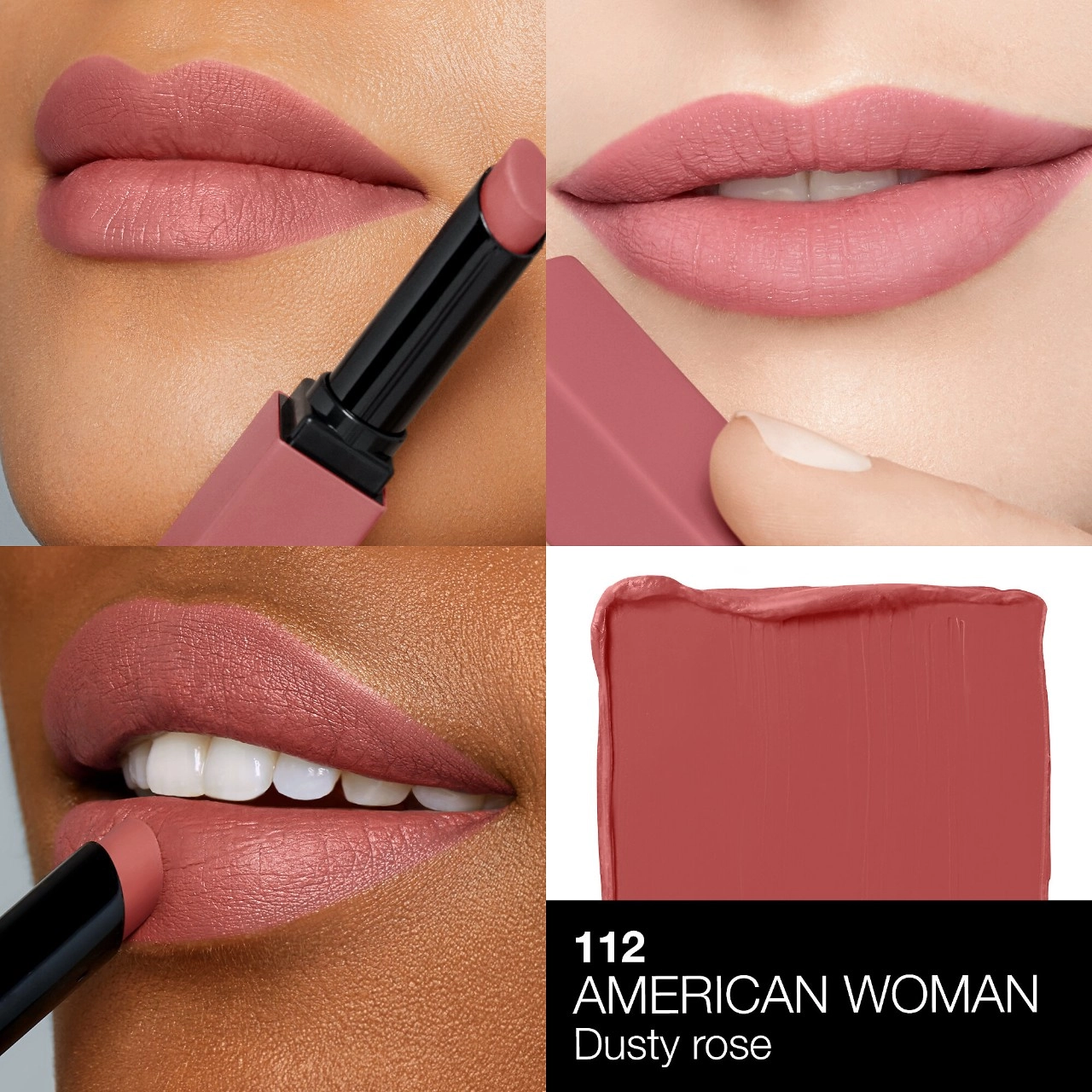 NARS Powermatte Long-Lasting Lipstick Color: American Woman - 112 - Dusty Rose - Image 3