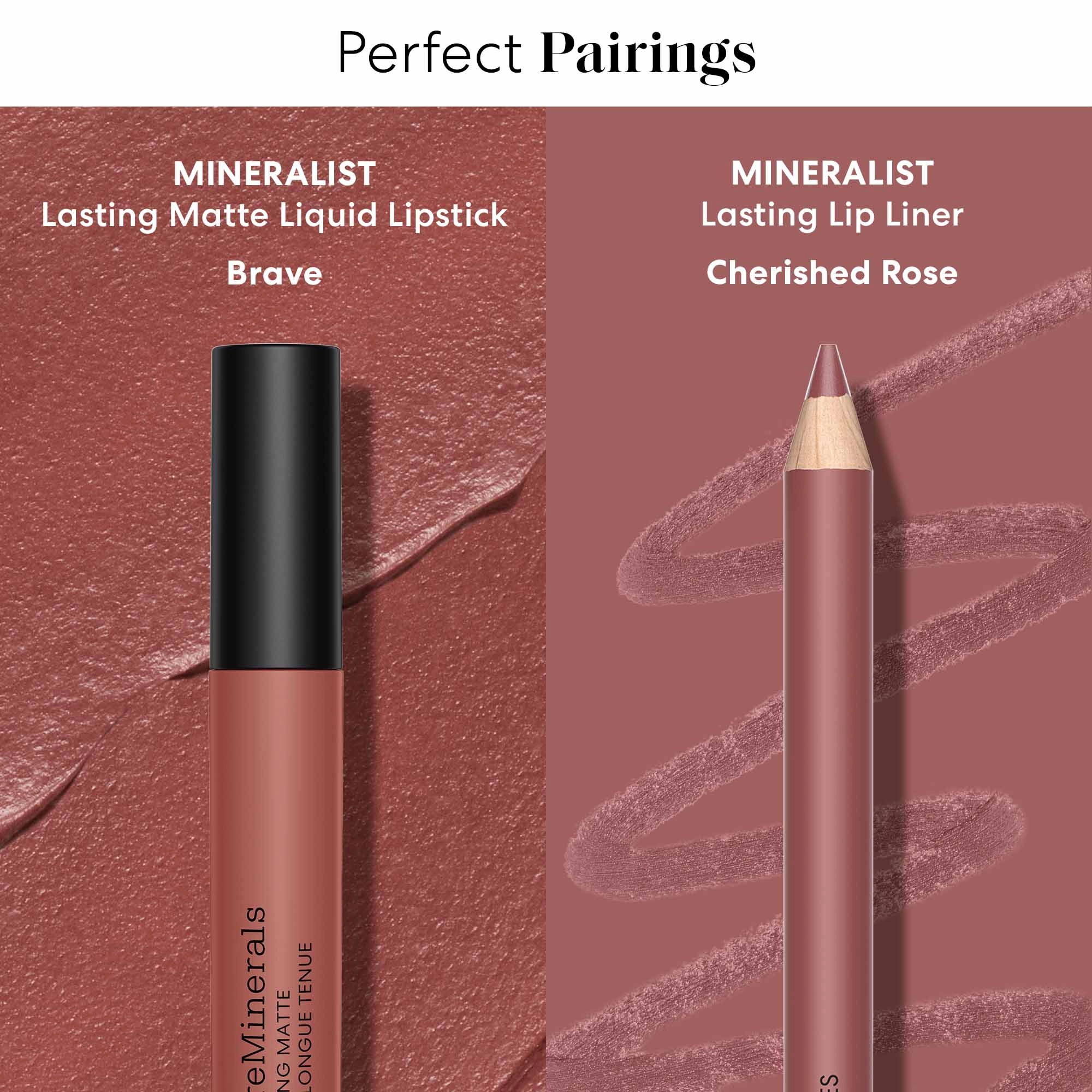 bareMinerals Mineralist Lasting Matte Liquid Lipstick Color: Brave - Mid Tone Dirty Nude - Image 7