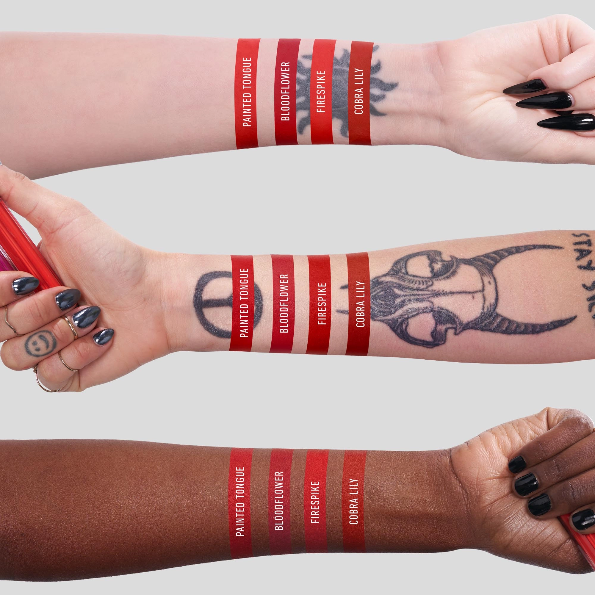 KVD Beauty Everlasting Hyperlight Vegan Transfer-Proof Liquid Lipstick Color: Painted Tongue - Pink-Toned Red - Image 3