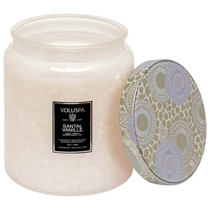 VOLUSPA Santal Vanille Glass Jar Candle 44 oz / 1247 g Warm & Spicy Warm & Sweet Gourmands