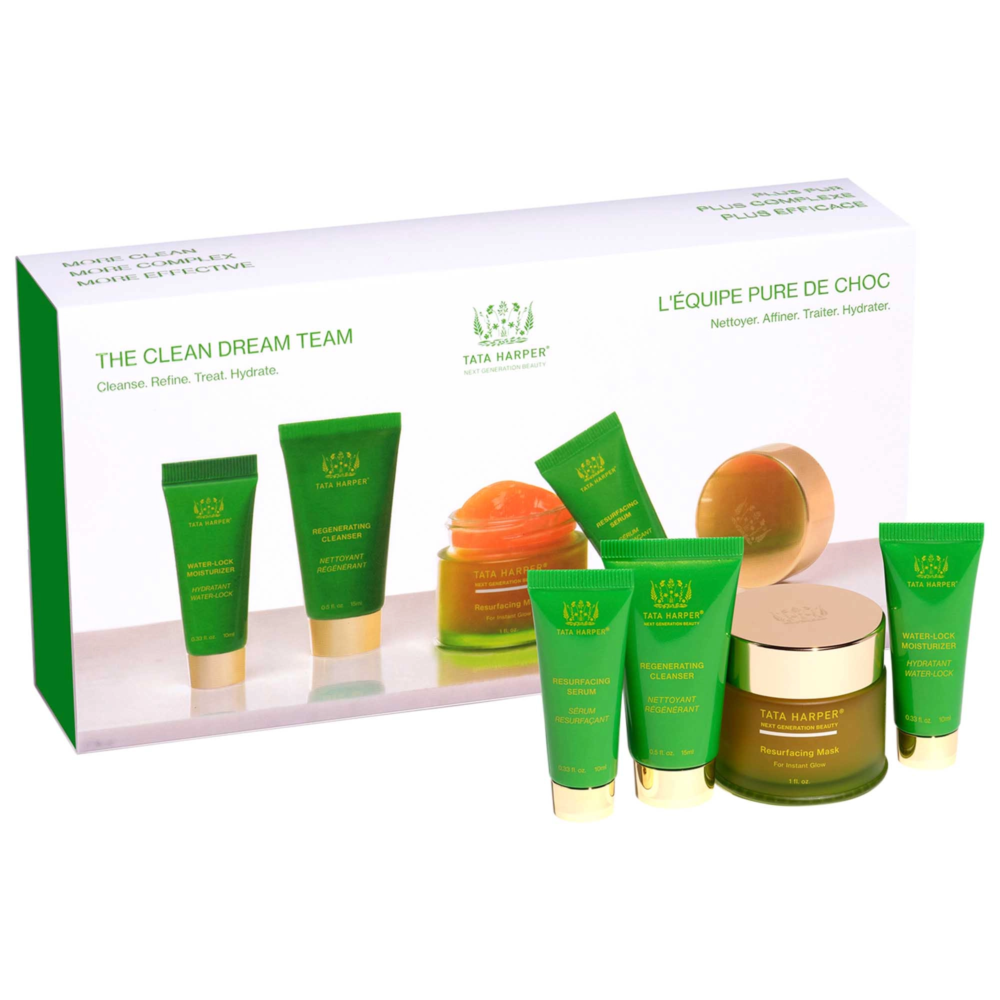 Tata Harper The Clean Dream Team Set - Radiant Skin Routine with Resurfacing Mask