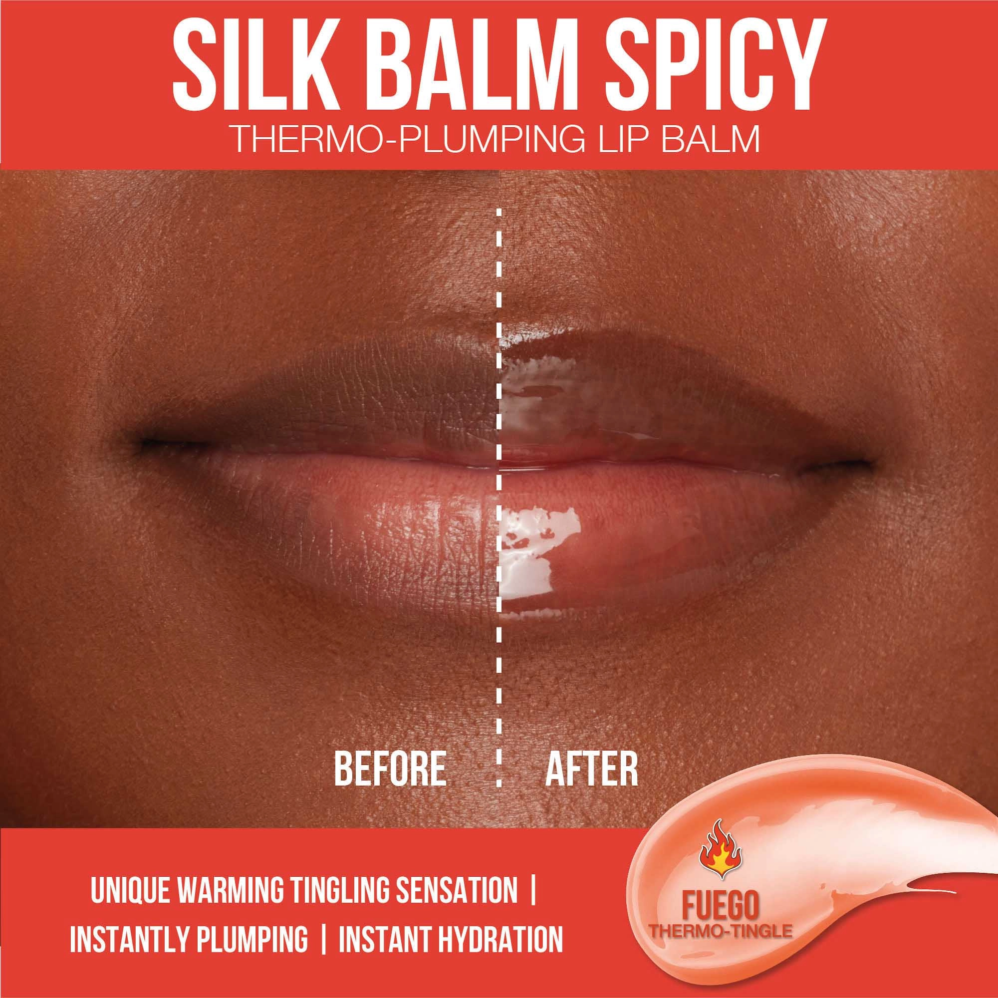 HUDA BEAUTY Silk Balm Spicy Thermo-Plumping Lip Balm - Color: Fuego - Image 2