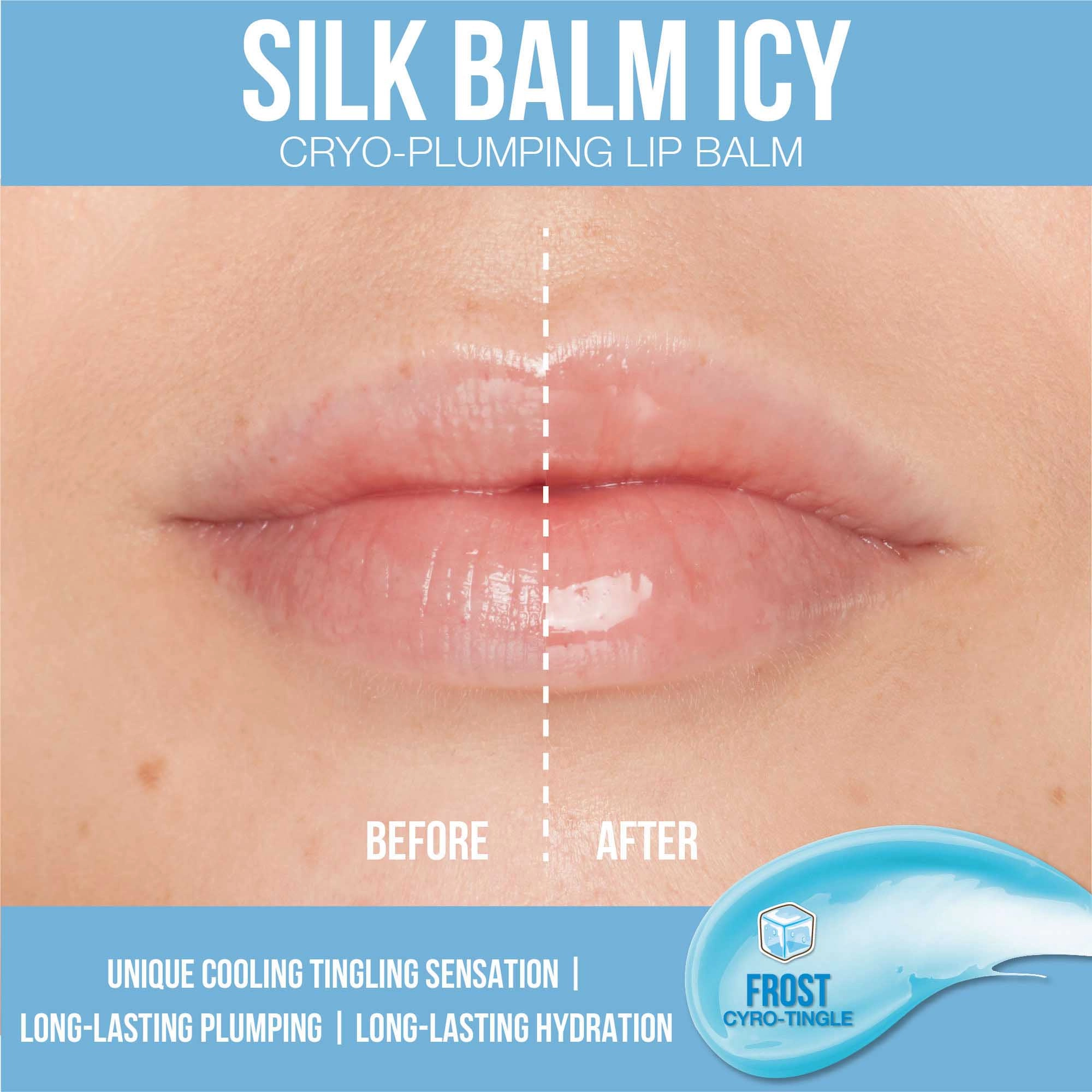 HUDA BEAUTY Silk Balm Icy Cryo-Plumping Lip Balm Color: Frost - Translucent Blue - Image 2