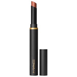 MAC Cosmetics Powder Kiss Velvet Blur Slim Stick Lipstick Color: Nutmeg Ganache - Warm Brown
