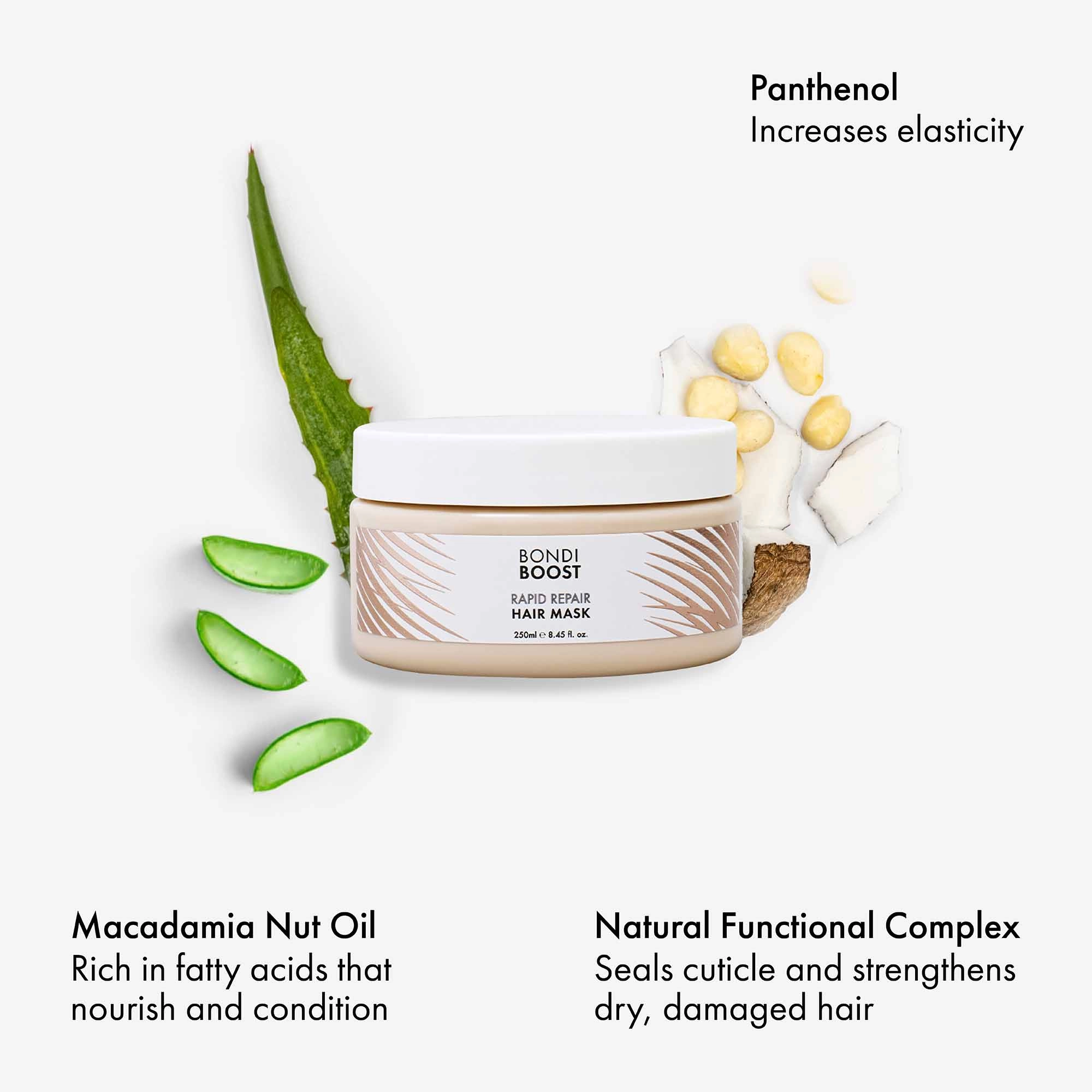BondiBoost Rapid Repair Hair Mask - Vegan, Hydrating - 10-Minute Treatment for Dry, Damaged Hair - Image 3