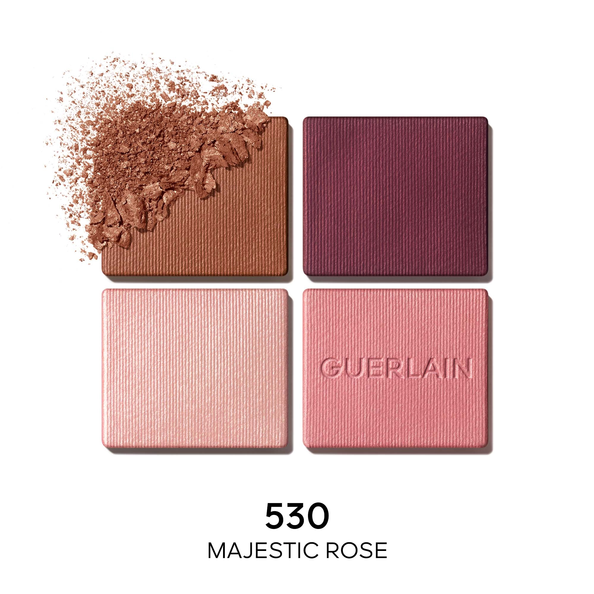 GUERLAIN Ombres G Quad Eyeshadow Palette 530 Majestic Rose - Shades of Pink, Plum, and Brown - Image 3