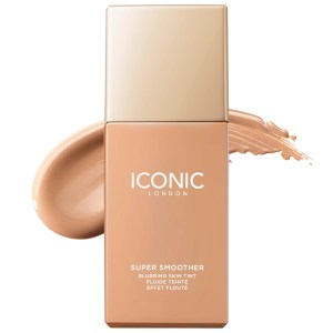 Iconic London Super Smoother Blurring Skin Tint - Cool Light, Light Coverage Vegan Liquid Formula with Satin Finish
