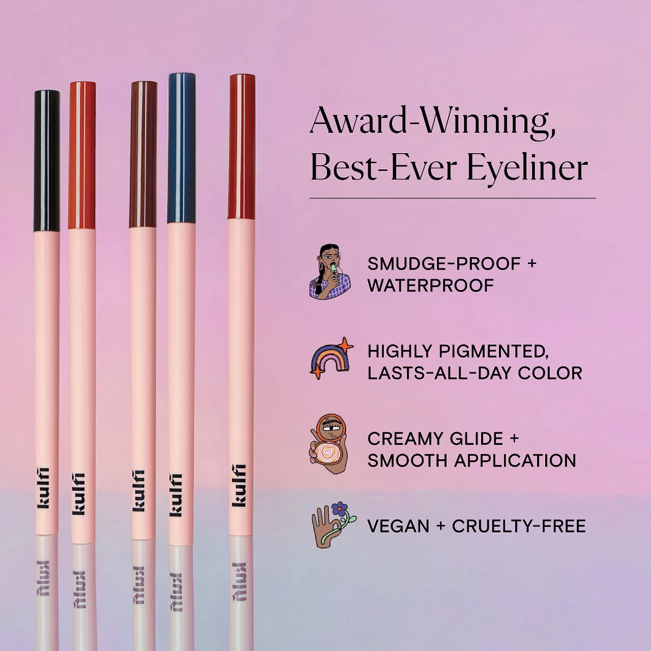 Kulfi Underlined Kajal Clean Waterproof Long-Wear Eyeliner - Tiger Queen Terracotta Color - Image 6
