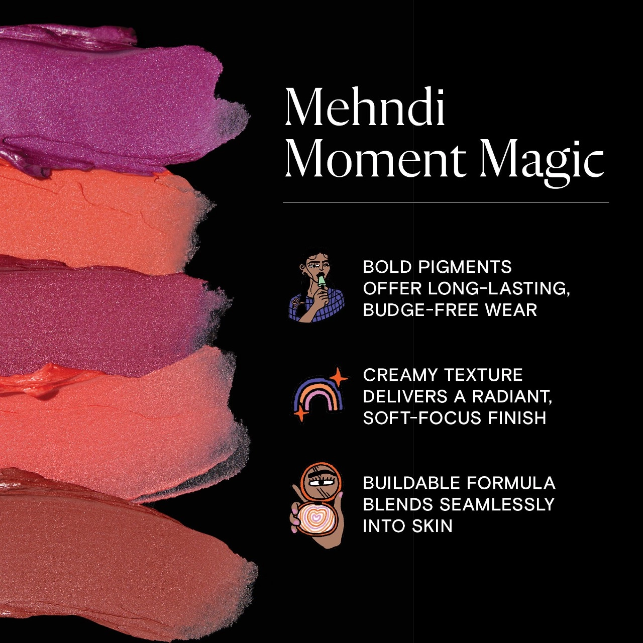 Kulfi Mehndi Moment Long-Lasting Radiant Cream Blush - Lucky Lotus Purple - Image 7