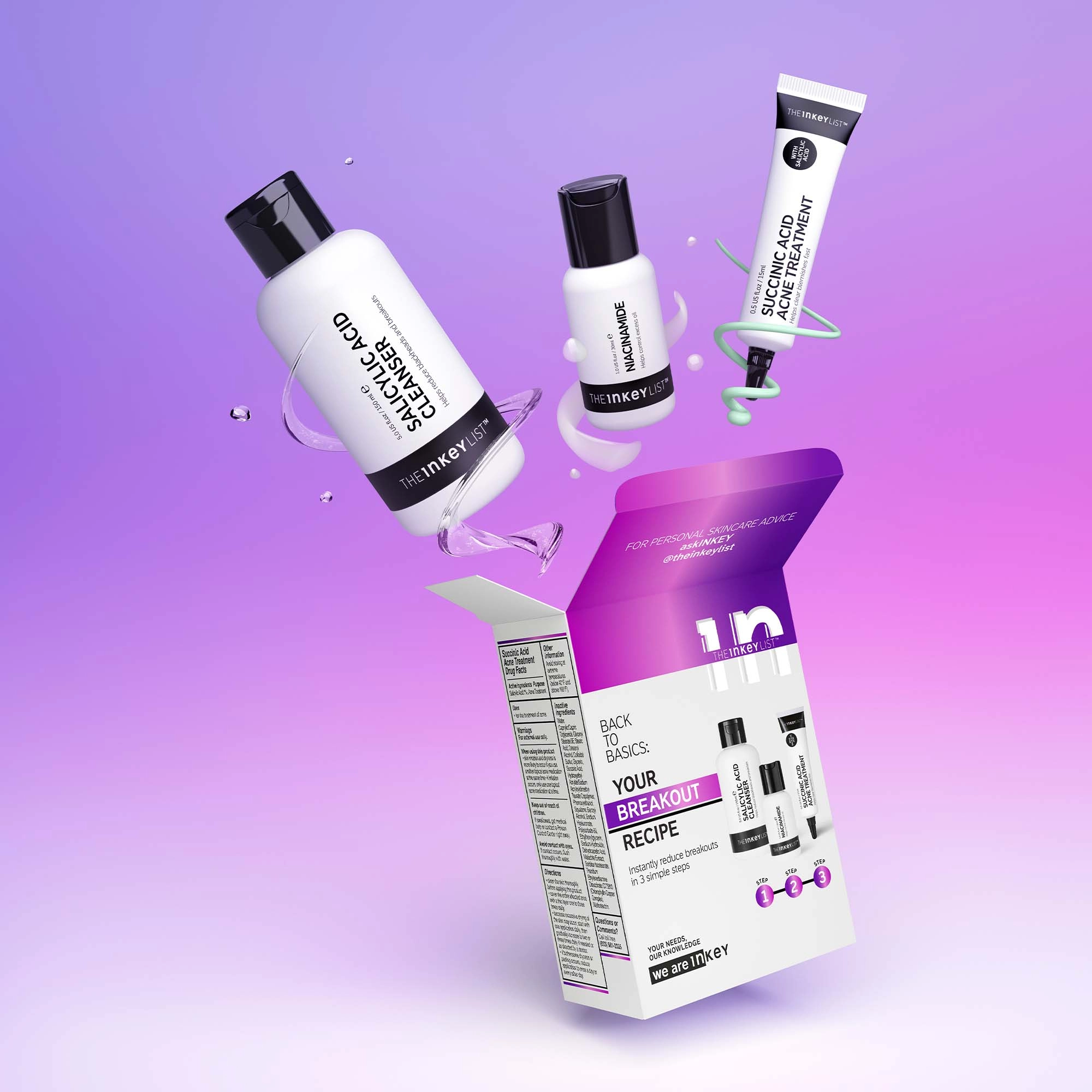 INKEY List Back to Basics: Goodbye Acne Skincare Set - Image 3