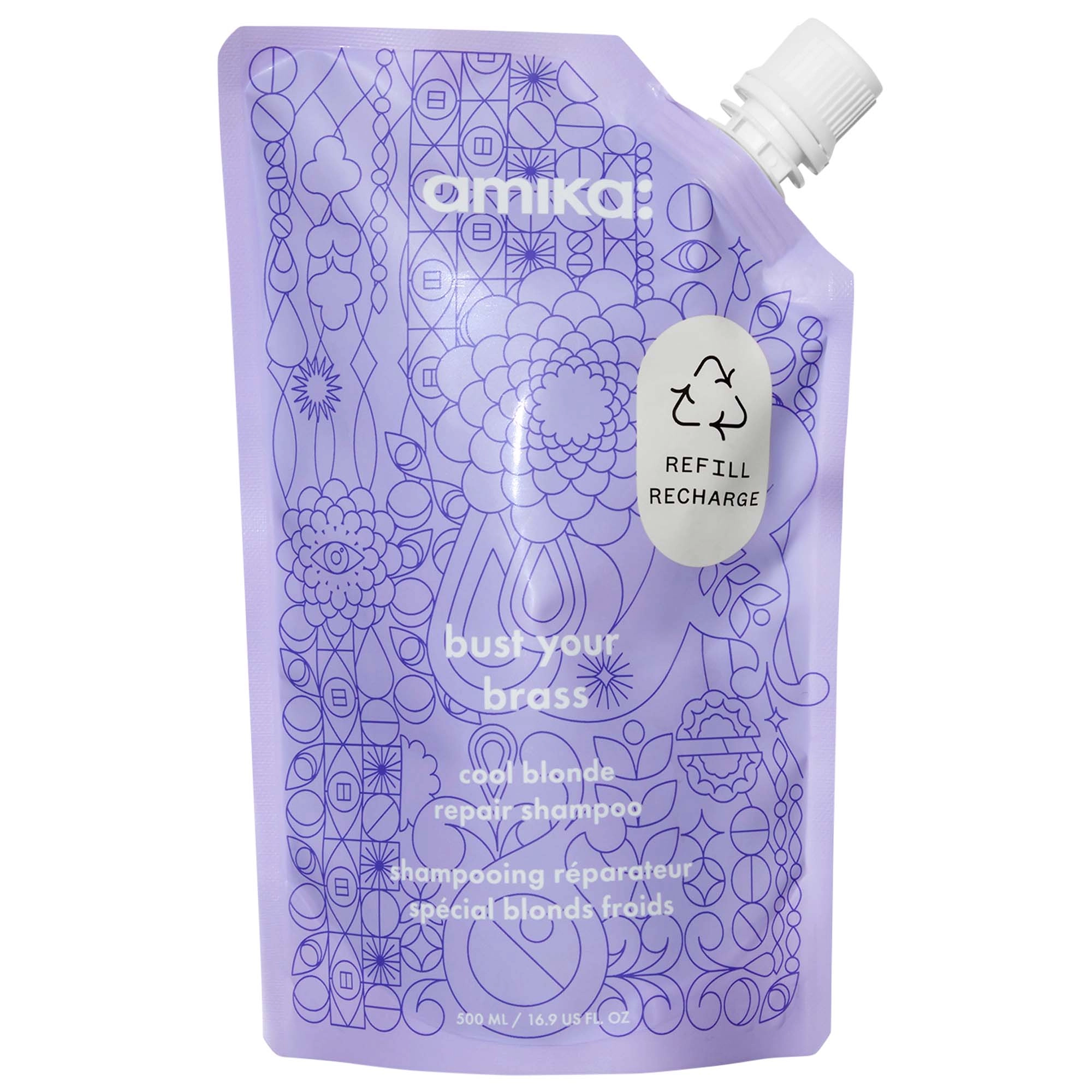 amika Bust Your Brass Blonde Purple Shampoo 16.9 oz / 500 mL