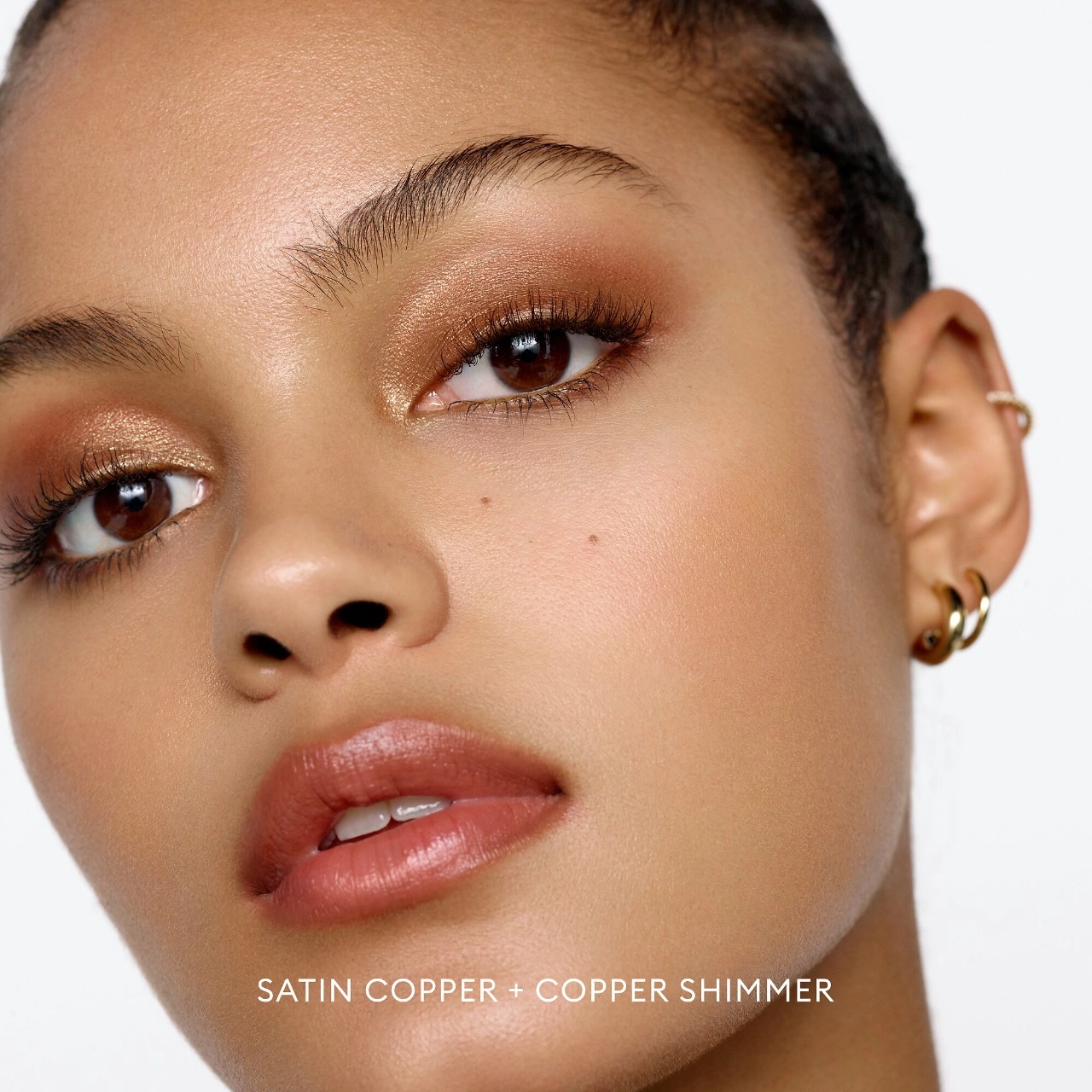 ROSE INC Satin & Shimmer Duet Powder & Cream Eyeshadow - Satin Copper / Copper Shimmer - Image 3