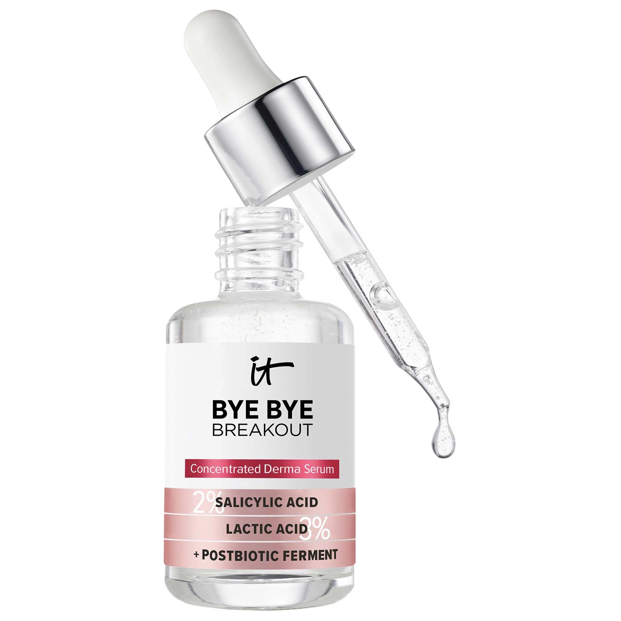 IT Cosmetics Bye Bye Breakout 2% Salicylic Acid Acne Treatment - Lactic Acid, Fragrance Free