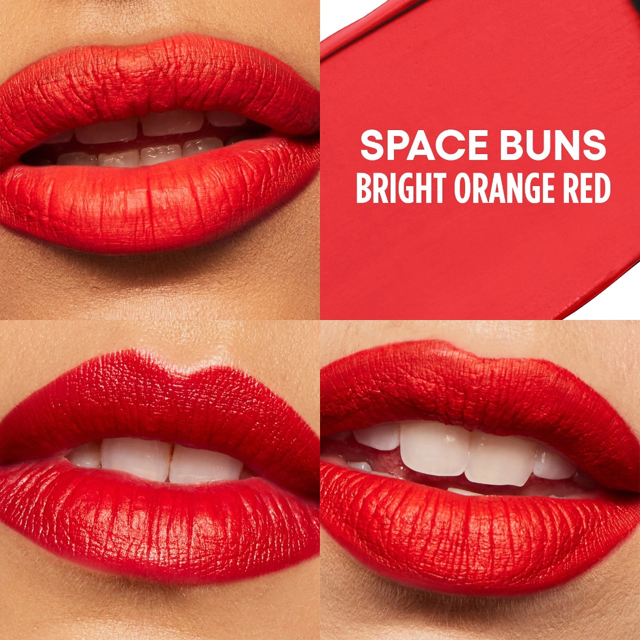 GXVE BY GWEN STEFANI I’m Still Here Longwear Clean Matte Liquid Lipstick Color: Space Buns - Bright Orange Red Vegan - Image 2