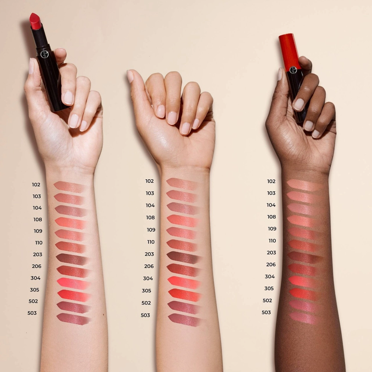 Armani Beauty Lip Power Satin Long Lasting Lipstick Color: 304 Offbeat - Image 8