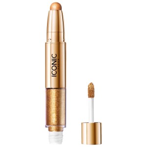 Iconic London Glaze Dual Ended Eyeshadow Crayon in Goddess - Gold with Antique Gold Glitter