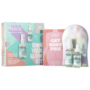 Isle of Paradise Own Your Glow Kit - Medium Self-Tanning Drops, Self-Tanning Water, and Applicator Mitt