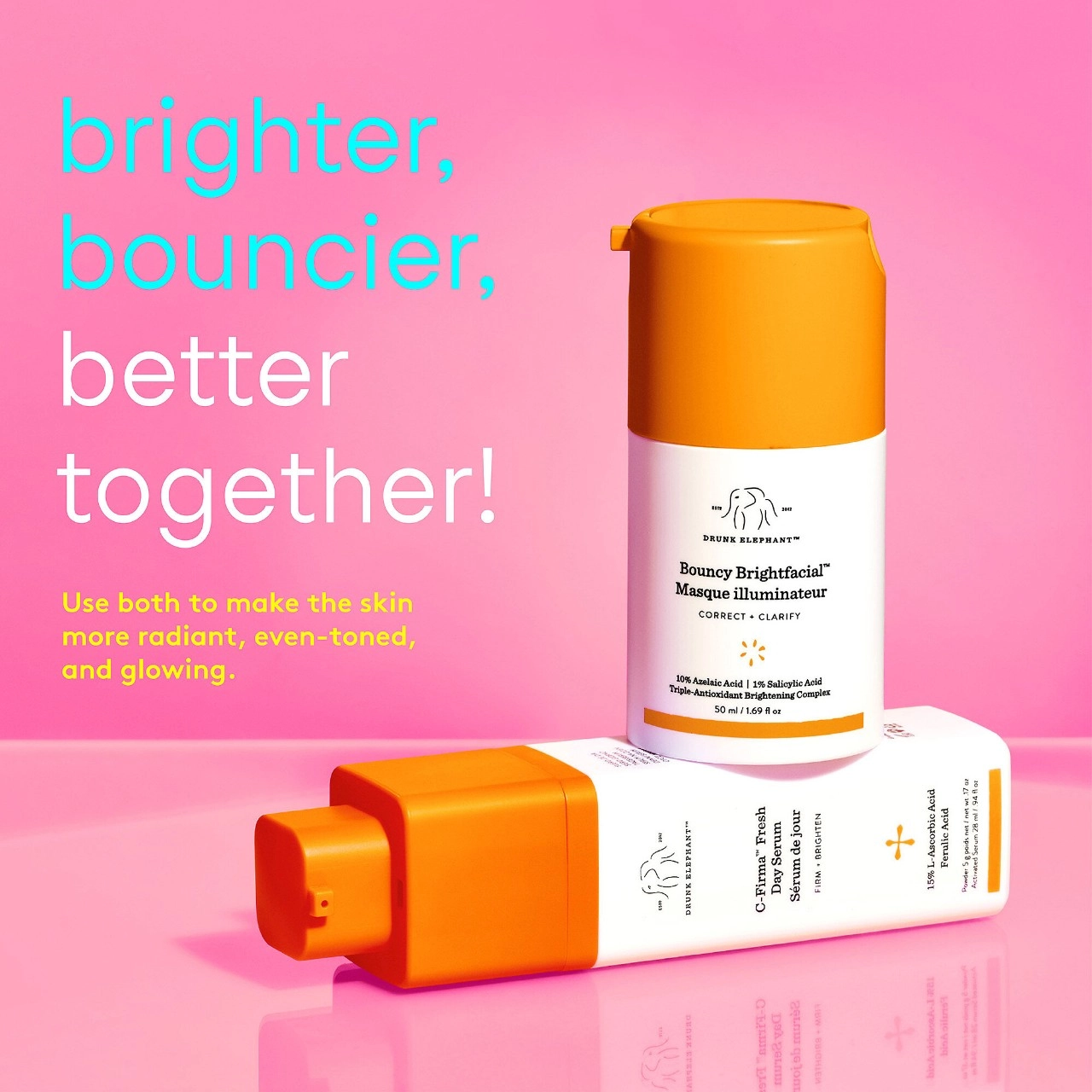 Drunk Elephant Bouncy Brightfacial Brightening Mask with 10% Azelaic Acid + 1% Salicylic Acid 1.69 oz / 50 mL - Image 8