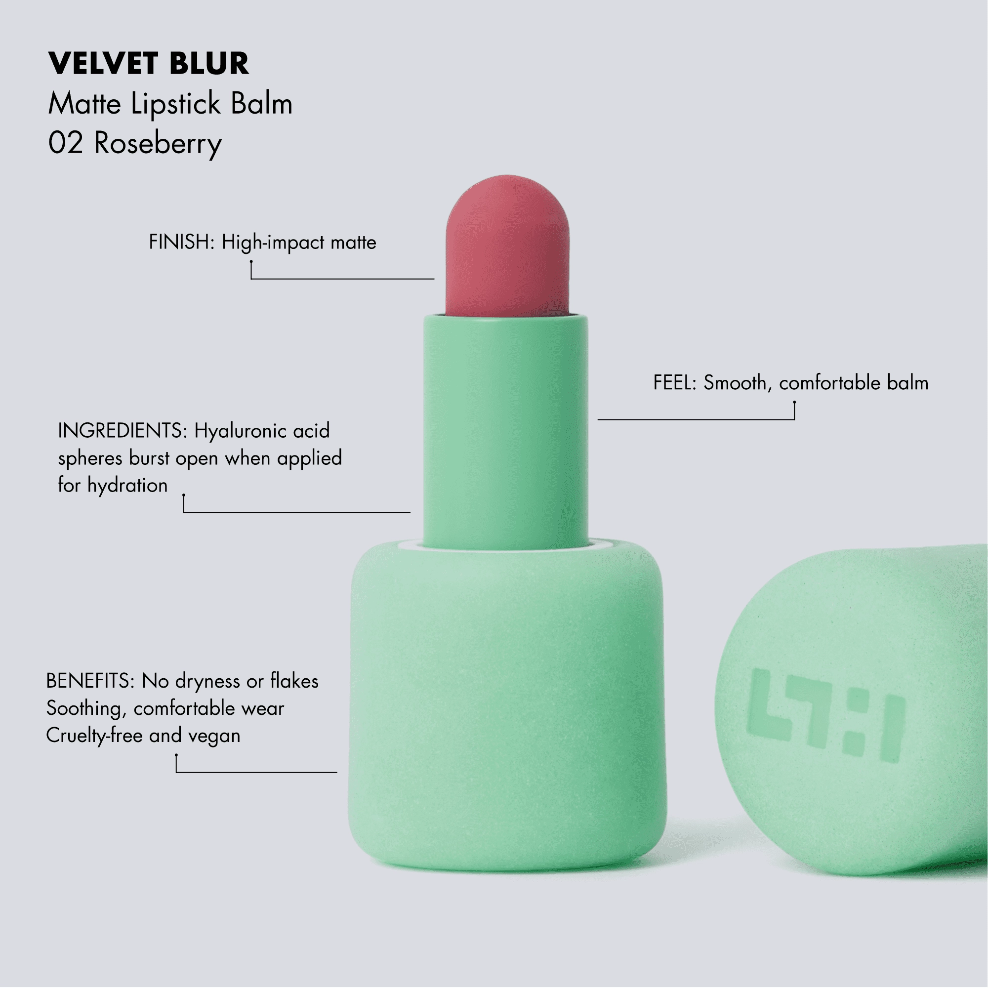 SIMIHAZE BEAUTY Velvet Blur Matte Lipstick Balm Color: Roseberry - Rose - Image 4