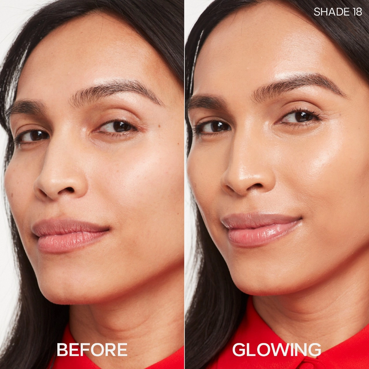 Saie Glowy Super Skin Lightweight Hydrobounce™ Serum Foundation Color: 18 - Medium to Medium/Tan Skin Tones with Neutral Undertones - Image 2