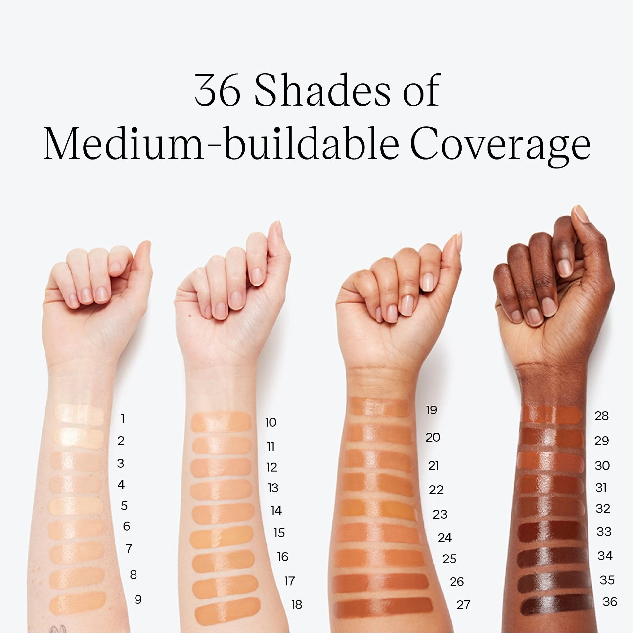 Saie Glowy Super Skin Lightweight Hydrobounce™ Serum Foundation Color: 18 - Medium to Medium/Tan Skin Tones with Neutral Undertones - Image 4