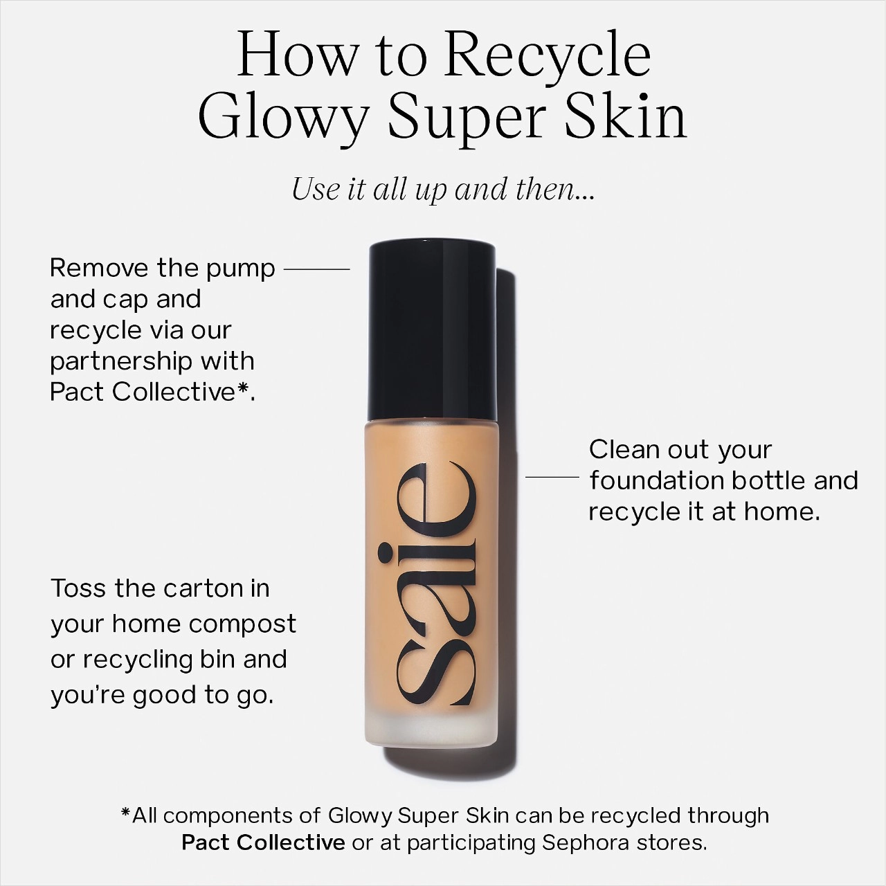 Saie Glowy Super Skin Lightweight Hydrobounce™ Serum Foundation Color 16 - Medium Skin Tones with Warm Undertones - Image 12