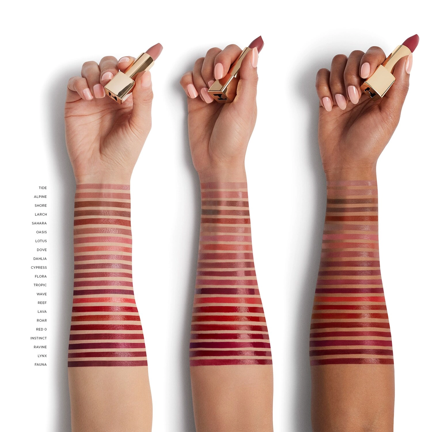 Hourglass Unlocked™ Satin Crème Lipstick in Dahlia 318 - Rosewood Vegan Stick Formula - Image 11