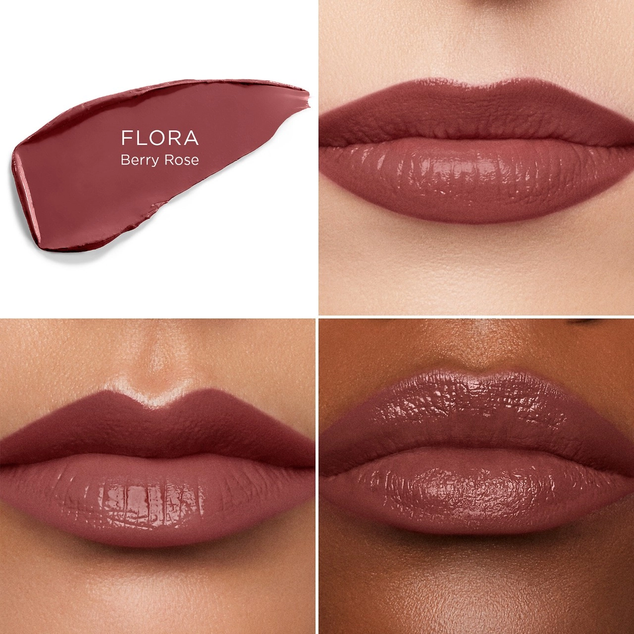Hourglass Unlocked™ Satin Crème Lipstick Color: Flora 330 - Berry Rose Vegan - Image 5