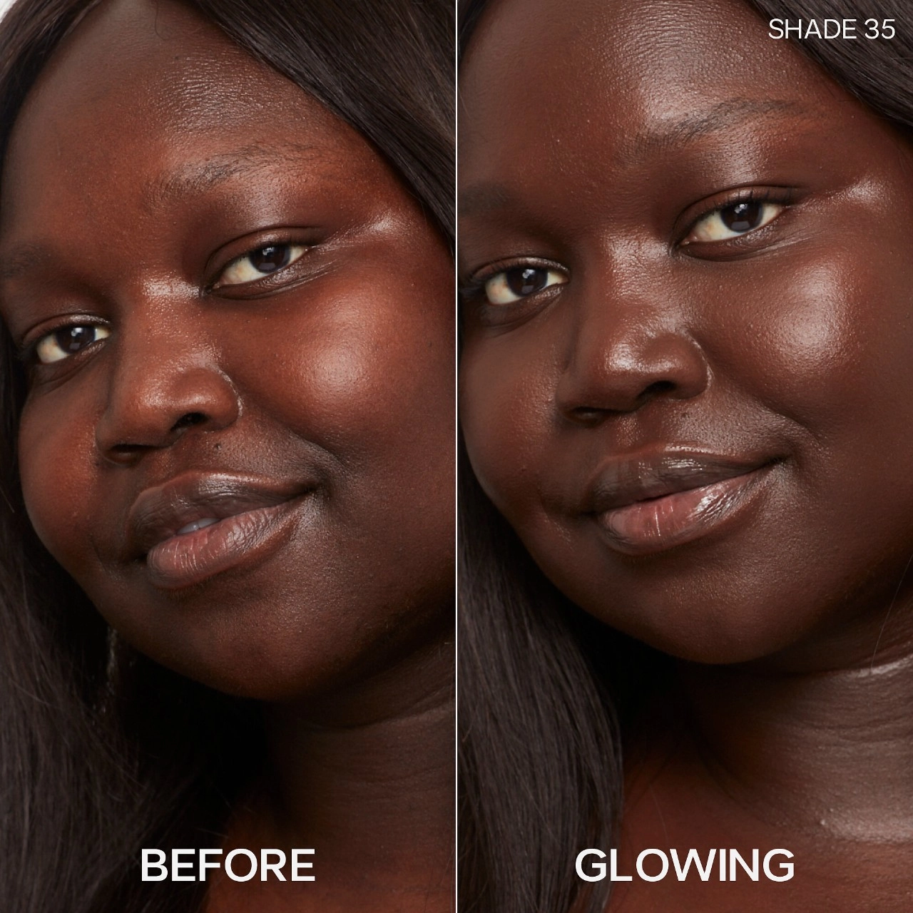 Saie Glowy Super Skin Lightweight Hydrobounce™ Serum Foundation Color: 35 - Rich Skin Tones with Neutral Undertones - Image 2