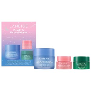 LANEIGE Midnight to Morning Hydration Set - Lip Sleeping Berry, Water Sleeping Mask, Cica Sleeping Mask